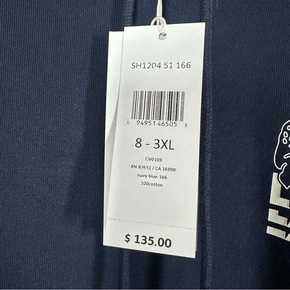 Lacoste Mens 3XL FR 8 Navy Blue Croc Logo 1927 Hoodie Sweatshirt Pullover NWT - Picture 2 of 11